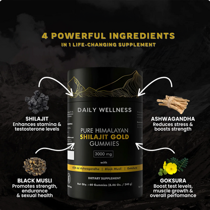 DailyWellness™ Pure Himalayan Shilajit Gold Gummies