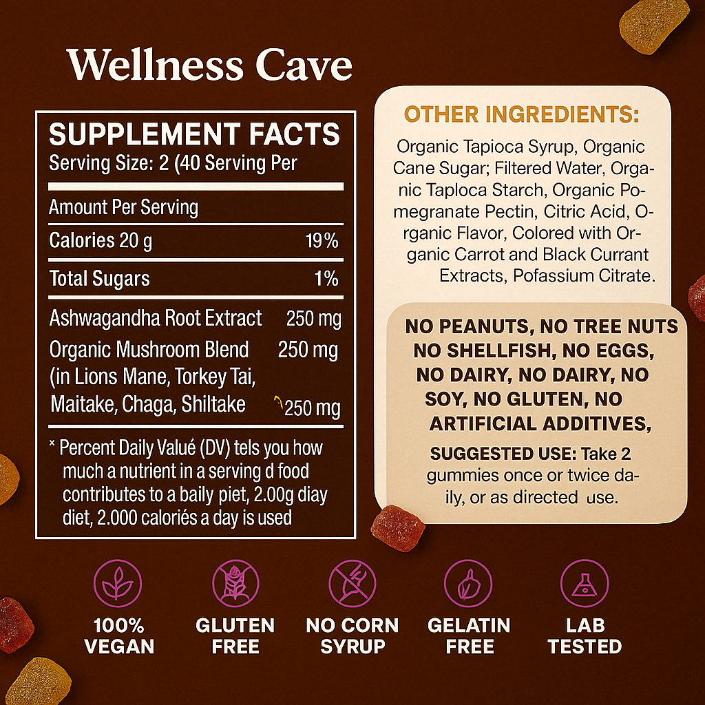 DailyWellness™ Mushroom Ashwagandha Gummies