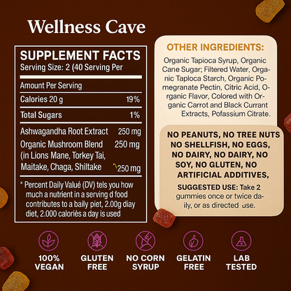 DailyWellness™ Mushroom Ashwagandha Gummies